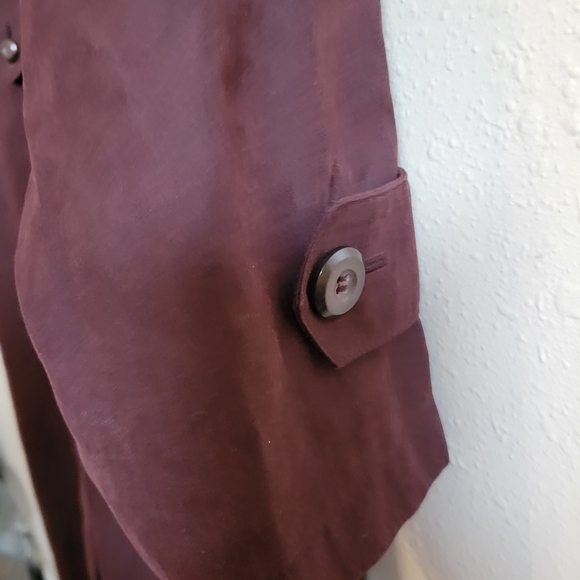 Vintage London Fog‎ Women's Maroon Trench Coat - Size 6 - Picture 7 of 14